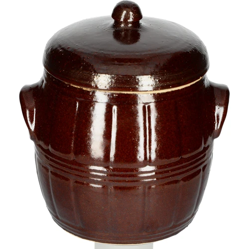 1,4l Stoneware / barrel crock pot with lid  - 1 ['barrel for cabbage', ' pickling barrel', ' pickling barrel', ' silage', ' cabbage', ' cucumber', ' barrel with lid']