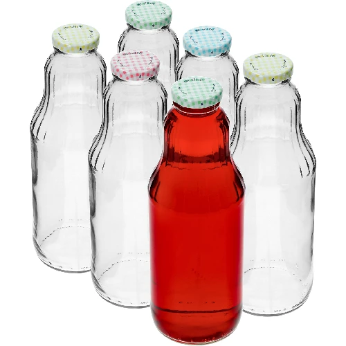 1 Litre Glass Juice Bottle With Lid 