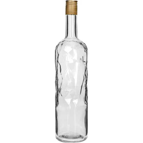 1 L ‘Ice Bottle‘ with Ø30/35 screw cap, 4 pcs - 3 ['Ice Bottle', ' ice bottle', ' 1L bottle', ' 1L bottles', ' set of 4 bottles', ' bottle with grooves', ' infusion liqueur bottle', ' infusion liqueur bottles', ' bottle for drinks', ' bottles for drinks', ' decorative bottle', ' icy bottle']