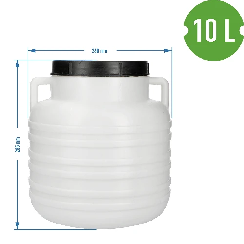 10l Barrel / Drum with handles , white colour - 8 ['barrel for cabbage', ' pickling barrel', ' pickling barrel', ' silage', ' cabbage', ' cucumber', ' for cucumber', ' stoneware', ' stoneware with lid', ' barrel with lid']