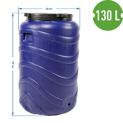 130 L Barrel / Drum , blue colour - 9 ['pickling barrels', ' cucumber barrel', ' cabbage barrel', ' cucumber pickling barrel', ' cabbage pickling barrel', ' rain barrel', ' barrel for collecting rainwater', ' lockable barrel', ' food barrel', ' barrel with screw cap', ' plastic barrel', ' good barrel', ' blue barrel']