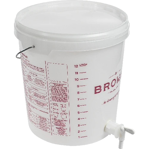 15 L fermentation container with a print, a tap, and a lid - 3 ['fermentation container', ' fermentation bucket', ' small fermentation bucket', ' fermentation container', ' fermentation container for wine', ' fermentation containers for wine', ' biowin fermentation bucket', ' browin fermentation bucket']