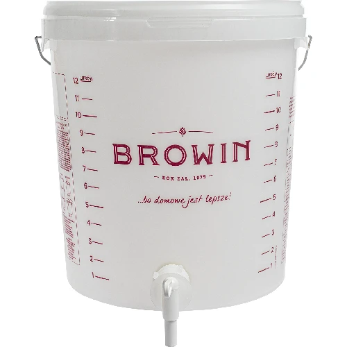 15 L fermentation container with a print, a tap, and a lid - 4 ['fermentation container', ' fermentation bucket', ' small fermentation bucket', ' fermentation container', ' fermentation container for wine', ' fermentation containers for wine', ' biowin fermentation bucket', ' browin fermentation bucket']