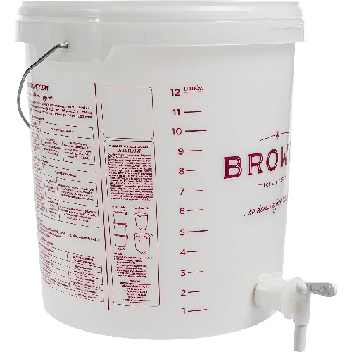 15 L fermentation container with a print, a tap, and a lid - 5 ['fermentation container', ' fermentation bucket', ' small fermentation bucket', ' fermentation container', ' fermentation container for wine', ' fermentation containers for wine', ' biowin fermentation bucket', ' browin fermentation bucket']