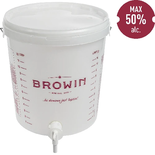 15 L fermentation container with a print, a tap, and a lid - 2 ['fermentation container', ' fermentation bucket', ' small fermentation bucket', ' fermentation container', ' fermentation container for wine', ' fermentation containers for wine', ' biowin fermentation bucket', ' browin fermentation bucket']