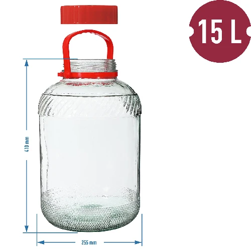 15l glass jar with plastic cap - 6 ['large jar', ' jar large', ' large glass jar', ' canning jar', ' for pickling', ' for cucumbers', ' for cabbage', ' industrial jar', ' jar with tongs', ' jar tongs', ' cucumber tongs']