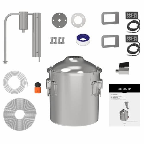 18 L classic Convex still - 1 clarifier - 3 ['Browin still', ' modular stills', ' still with clarifiers', ' modular still', ' clarifiers for stills', ' pure distillate', ' kit for distilling', ' convex lid', ' convex lid', ' distillation container with lid', ' distillation kit', ' expandable distillation kit', ' distillation on various heat sources']