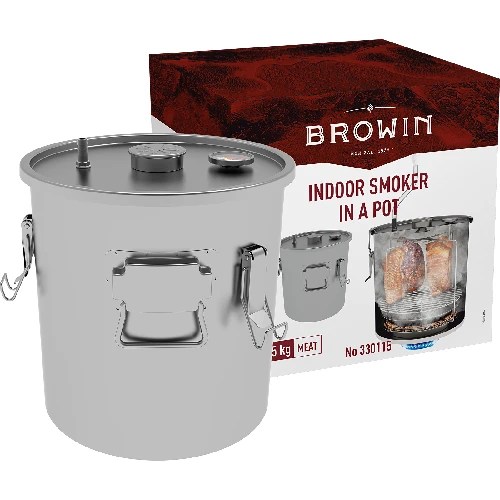 18 L Indoor smoker pot  for a gas cooktop - 9 ['smokehouse in pot', ' way of smoking fish', ' smoking cheese', ' smoking meat', ' smoking fish', ' home smoking', ' smokeless smoking', ' smoked salmon', ' smoked chicken', ' smoked carp', ' home smoking', ' home smoking', ' 18 litre pot for gas cooker', ' smokehouse for gas cooker']