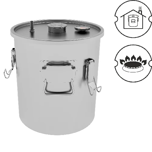 18 L Indoor smoker pot  for a gas cooktop - 8 ['smokehouse in pot', ' way of smoking fish', ' smoking cheese', ' smoking meat', ' smoking fish', ' home smoking', ' smokeless smoking', ' smoked salmon', ' smoked chicken', ' smoked carp', ' home smoking', ' home smoking', ' 18 litre pot for gas cooker', ' smokehouse for gas cooker']