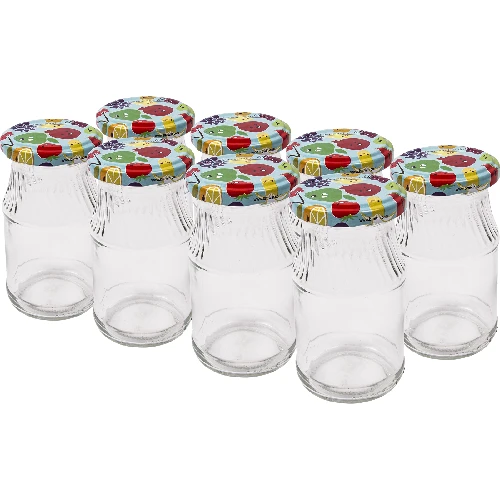 Jam Honey Sauces Small Round Glass Jar 5 oz/ 156 ml with Lids