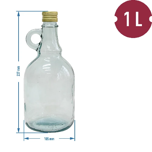 1l gallone bottle with screw cap - 3 ['alcohol bottle', ' decorated alcohol bottles', ' glass alcohol bottle', ' moonshine bottles for wedding party', ' liqueur bottle', ' vodka bottles', ' vodka bottle for wedding party', ' vodka bottle for christening party', ' vodka bottle for first communion party', ' wine bottle', ' wine bottles']