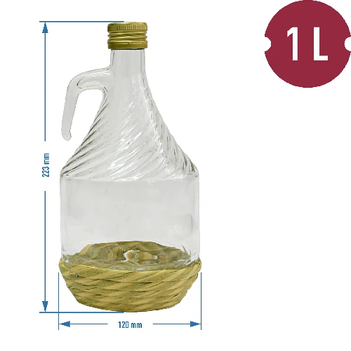 1l wicker wrapped carboy / gallon with screw cap "Dama" - 2 ['wine demijohn', ' demijohn for wine', ' wine carboy', ' wine bottle', ' bottle for wine', ' wine container', ' tinted glass demijohn for wine', ' tinted glass demijohn', ' tinted glass demijohn for wine', ' 50l wine demijohn', ' 50l wine demijohn castorama', ' 50l demijohn for wine', ' 50l demijohn for wine castorama', ' wine demijohn', ' wine demijohn castorama', ' carboy in wicker', ' carboy in wicker basket ']