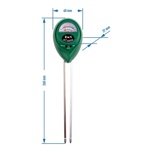 2-in-1 soil tester - pH, humidity - 4 ['2-in-1 substrate tester', ' substrate tester with phmeter', ' pHmeter', ' substrate humidity', ' substrate tester bio garden', ' bio garden tester', ' ph meter for computer']