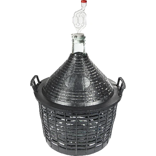 20 L wine demijohn in a plastic basket - 3 ['demijohn', ' wine bottle', ' wine carboy', ' for beer', ' for fermentation', ' homemade wine', ' glass carboy for wine', ' for infusion liquors', ' for mead']