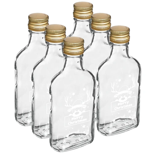 200 ml bottle with screw cap, “Christmas Reindeer” print, 6 pcs - 2 ['bottle', ' bottles', ' printed bottle', ' Christmas bottle', ' bottle for Christmas', ' infusion liqueur bottle', ' moonshine bottle', ' liquor bottle', ' glass bottle with screw cap', ' 200 ml bottle with screw cap', ' hip flasks', ' mini bottle', ' Christmas set', ' Christmas gift bottle', ' Christmas liquor', ' small decorative bottle', ' Merry Christmas', ' Christmas gift']