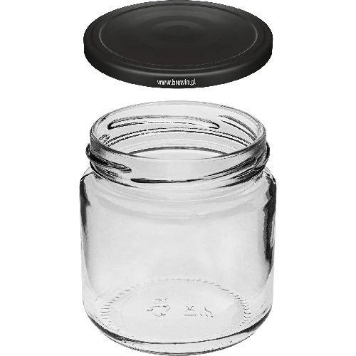 212 ml twist-off jar with black lids Ø 66 mm- 6 pcs - 3 ['set of jars', ' pickling jars', ' jam jars', ' jam jar', ' jars with screw caps', ' jars fi 66', ' jars with screw caps 4 hooks', ' jars with black caps', ' for preserves', ' for dry products']