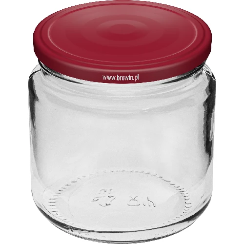 212 ml twist-off jar with burgundy lids Ø 66 mm - 6 pcs - 2 ['set of jars', ' pickling jars', ' jam jars', ' jam jar', ' jars with screw caps', ' jars fi 66', ' jars with screw caps 4 hooks', ' jars with burgundy caps', ' for preserves', ' for dry product', ' container for spices']