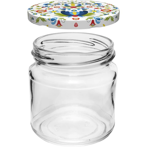 212ml twist off glass jar with coloured lid Ø66 - 6 pcs. - 2 ['jar', ' jar', ' small jar', ' spice jar']