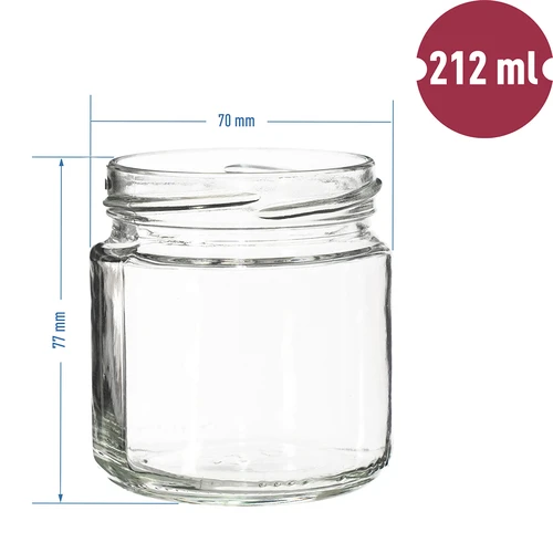 212ml twist off glass jar with coloured lid Ø66 - 6 pcs. - 7 ['jar', ' jar', ' small jar', ' spice jar']