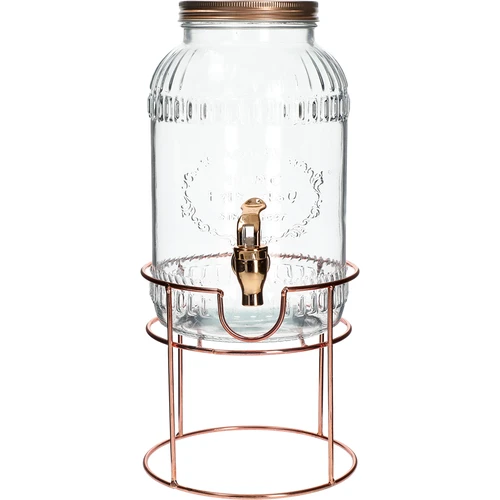 3.8 L jars with tap on a stand - 2 ['jar with tap', ' lemonade jar', ' punch jar', ' beverage jar', ' beverage dispenser', ' for parties', ' for serving drinks', ' glass jar with tap', ' jar on stand', ' jar with small tap']