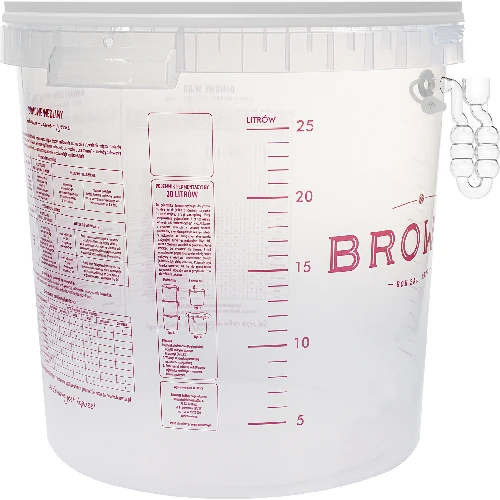 30 L fermentation container with a lid and shatterproof angled airlock - 2 ['fermentation bucket', ' fermentation container', ' container for fermentation', ' for wine', ' for beer', ' for distiller’s batches', ' container with tap', ' container with scale']