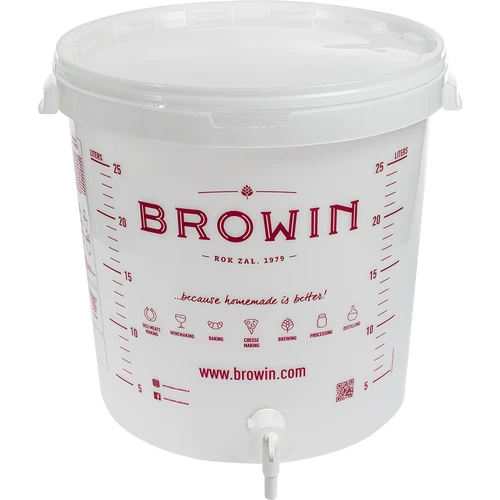 30 L fermentation container with a lid - extended kit: 2 airlocks, 2 stoppers, tap. EN  - 1 ['fermentation container', ' fermentation bucket', ' fermentation bucket', ' fermentation containers', ' wine fermentation container', ' wine fermentation containers', ' biowin fermentation bucket', ' browin fermentation bucket', ' fermentation tubes', ' fermentation tube', ' wine tube', ' silent tube', ' MAXI tube', ' wine accessories', ' horizontal tube', ' fermentation tube', ' wine and beer fermentation kit', ' pickling', ' 30 litre fermentation container', ' fermentation container with tap', ' bucket with tap']