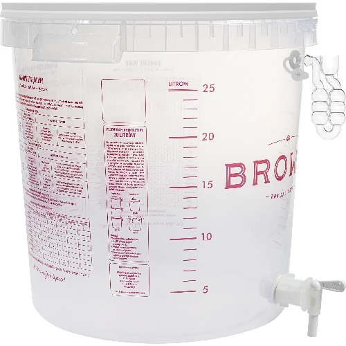 30 L fermentation container with a lid, tap and shatterproof angled airlock - 3 ['fermentation bucket', ' fermentation container', ' container for fermentation', ' for wine', ' for beer', ' for distiller’s batches', ' container with tap', ' container with scale']