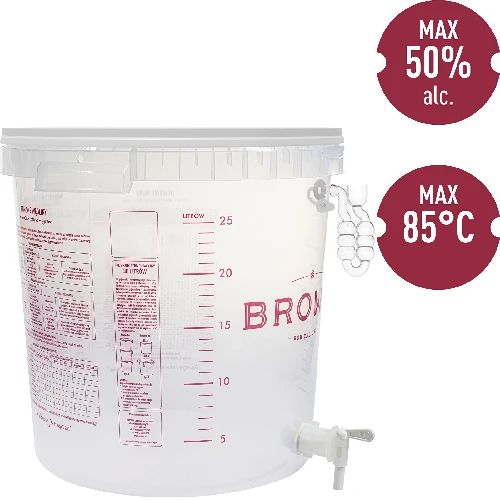 30 L fermentation container with a lid, tap and shatterproof angled airlock - 2 ['fermentation bucket', ' fermentation container', ' container for fermentation', ' for wine', ' for beer', ' for distiller’s batches', ' container with tap', ' container with scale']