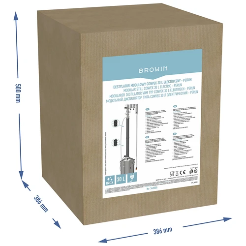 30 L modular electric Convex still - Perun - 21 ['Browin still', ' modular stills', ' still with clarifiers', ' modular still', ' clarifiers for stills', ' pure distillate', ' kit for distilling', ' convex lid', ' convex lid', ' distillation container with lid', ' distillation kit', ' expandable distillation kit', ' distillation on various heat sources', ' 30 L still', ' cold fingers']