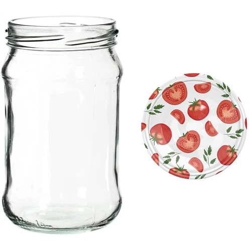 300ml twist off jar with coloured lid Ø66 - 6 pcs. - 9 ['preserving jars', ' 300 ml jars', ' set of jars', ' jars with colourful caps', ' colourful caps', ' for compotes', ' for jams']