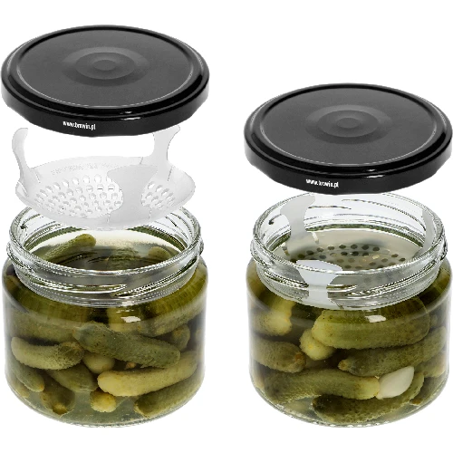 330 ml low jar with black Ø82/6 lid, 6 pcs - 6 ['low jar', ' glass jar', ' 330 ml jar', ' twist-off lid', ' jam jar', ' storage container', ' homemade preserves', ' herring jar', ' salad jar', ' dessert jar']