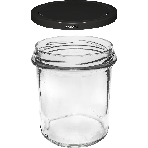 346 ml twist-off jar with black lids - 6 pcs - 3 ['set of jars', ' pickling jars', ' jam jars', ' jam jars', ' jars with screw caps', ' jars fi 82', ' jars with screw caps 6 hooks', ' jars with black caps', ' for preserves', ' for preserves']