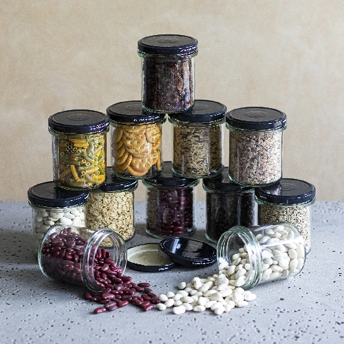 346 ml twist-off jar with black lids - 6 pcs - 6 ['set of jars', ' pickling jars', ' jam jars', ' jam jars', ' jars with screw caps', ' jars fi 82', ' jars with screw caps 6 hooks', ' jars with black caps', ' for preserves', ' for preserves']