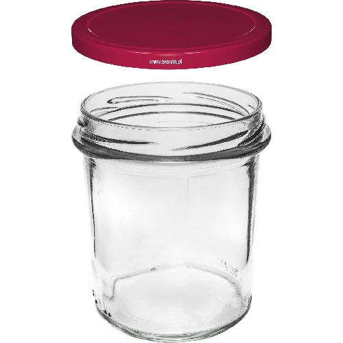 346 ml twist-off jar with burgundy lids - 6 pcs - 3 ['set of jars', ' pickling jars', ' jam jars', ' jam jars', ' jars with screw caps', ' jars fi 82', ' jars with screw caps 6 hooks', ' jars with burgundy caps', ' for preserves', ' for preserves']