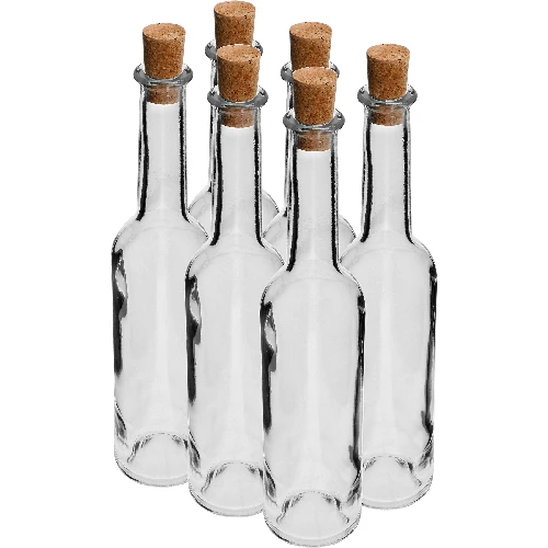 Clear Glass Bottles 6 oz - 200ml [Pack of 6] Heavy Base Glass Bottles with  T-Top Cap with Cork Stopp…See more Clear Glass Bottles 6 oz - 200ml [Pack