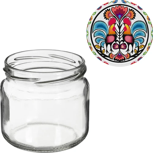 370 ml twist off jar with coloured lid fi 82/6 -6pcs - 5 ['jars', ' small jars', ' jar', ' glass jar', ' glass jars', ' jar with lid', ' jars for preserves', ' canning jars', ' jars for spices', ' jam jar', ' jar for jam', ' honey jar', ' jar for honey ']