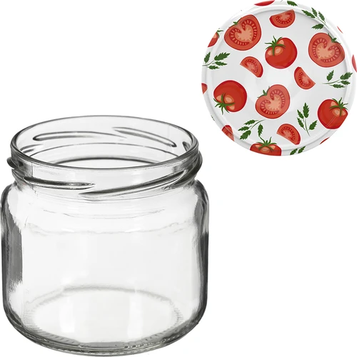 370 ml twist off jar with coloured lid fi 82/6 -6pcs - 7 ['jars', ' small jars', ' jar', ' glass jar', ' glass jars', ' jar with lid', ' jars for preserves', ' canning jars', ' jars for spices', ' jam jar', ' jar for jam', ' honey jar', ' jar for honey ']