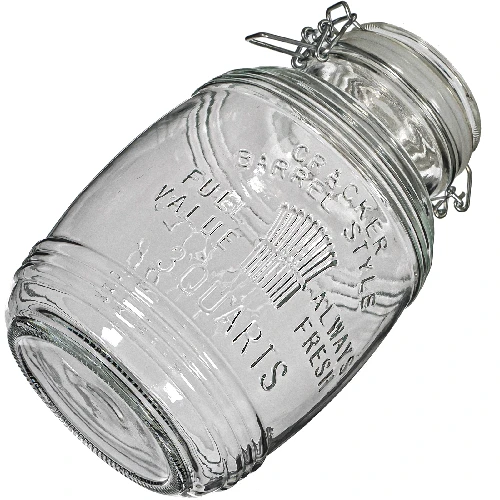 "3l ""Old"" barrel glass jar with clamp lid" - 5 ['large jar', ' jar large', ' large glass jar', ' canning jar', ' jar for cosmetics', ' cosmetics jar ']