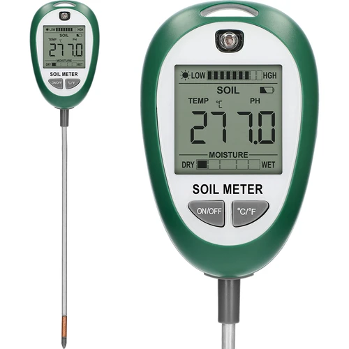 4-in-1 electronic soil tester  - 1 ['electronic soil tester', ' ground moisture meter for plants', ' soil moisture meter', ' soil moisture meter for plants', ' soil acidity meter', ' soil insolation meter', ' soil temperature meter', ' optimum conditions for plant growth', ' electronic soil parameter measuring device', ' soil quality meter', ' soil moisture tester', ' multifunctional soil tester', ' modern soil meter for plants']