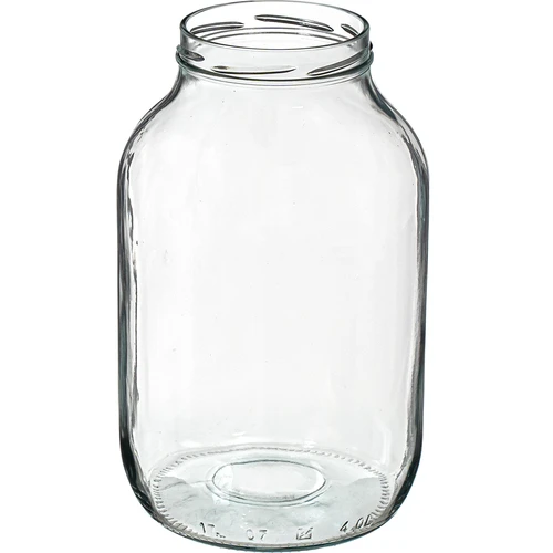 4 L twist off glass jar with plastic lid Ø100 and tongs - 2 ['jar', ' glass jar', ' jar with lid', ' jar for pickled cucumbers', ' jar for cucumbers', ' liqueur jar', ' jar for liqueurs', ' jar with tongs', ' cucumber tongs', ' kitchen tongs']