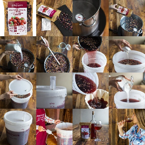 4 seasons winemaking kit - cranberry - 5 ['fruit wine', ' wine from fruit', ' flower wine', ' dried fruit wine', ' wine from dried fruit', ' cranberry wine', ' apple wine', ' chokeberry wine', ' hibiscus wine', ' elder fruit wine', ' black currant wine', ' wild rose wine', ' blend for wine', ' winemaking kit', ' winter wine', ' dried fruit', ' dried flowers', ' wine recipe ']