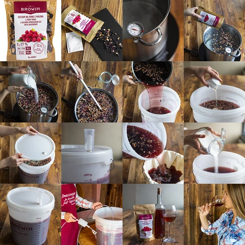 4 seasons winemaking kit - raspberry - 5 ['fruit wine', ' wine from fruit', ' flower wine', ' dried fruit wine', ' wine from dried fruit', ' raspberry wine', ' apple wine', ' chokeberry wine', ' hibiscus wine', ' wine blend', ' winemaking kit', ' winter wine', ' dried fruit', ' dried flowers', ' wine recipe ']