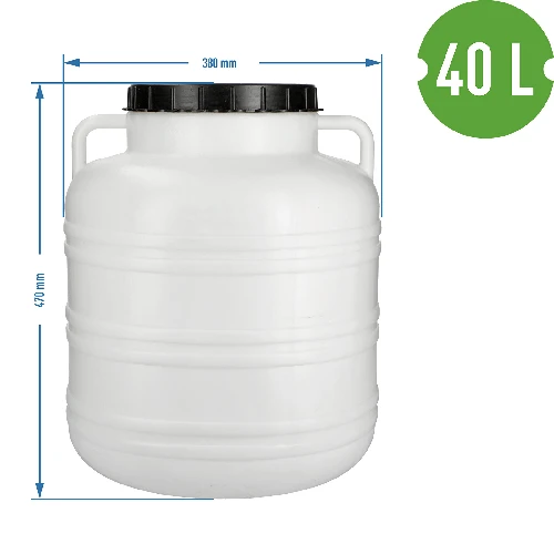 40l Barrel / Drum with handles , white colour - 8 ['barrel for pickling', ' pickling barrel', ' cucumber barrel', ' cabbage barrel']