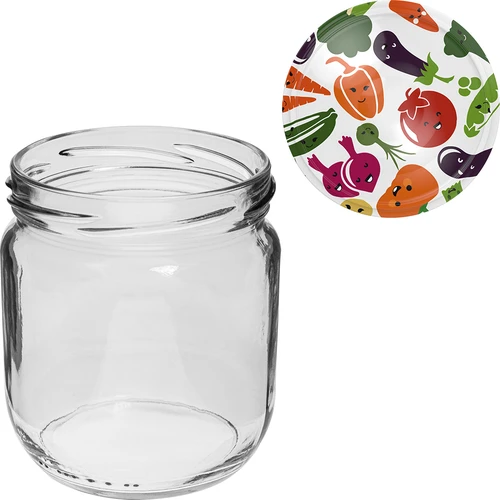 425 mL Gurken jar with a coloured Ø82 lid - 6 pcs - 7 ['preserves of vegetables', ' marinated zucchini', ' pickled cauliflower', ' tomato puree', ' jars with lids', ' homemade preserves', ' for pickling', ' tomato preserves', ' pickled peppers', ' canned peppers ', ' gurken jar', ' a jar for cucumbers']