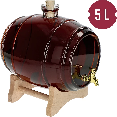 5 L glass barrel "Sto lat"", decorative, transparent - 2 ['barrel', ' barrels', ' liqueur barrel', ' barrel for liqueur', ' barrel with tap', ' barrel with dispenser']