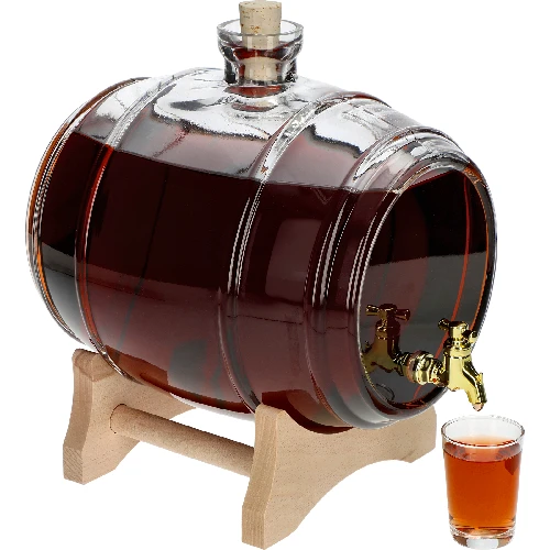 5 L glass barrel "Sto lat"", decorative, transparent - 3 ['barrel', ' barrels', ' liqueur barrel', ' barrel for liqueur', ' barrel with tap', ' barrel with dispenser']