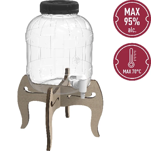 5 L shatterproof jar with tap and two-sided wooden stand - 6 ['shatterproof jar', ' plastic jar', ' lemonade jar', ' punch jar', ' jar on stand', ' jar with tap', ' citronade', ' lemonade', ' punch', ' sangria', ' jar placed on stand', ' drink jar', ' infusion liqueur jar', ' jar for Christmas dried stewed fruit drink', ' liquor jar']