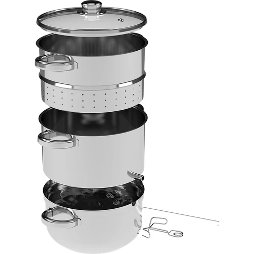 5 L Stainless steel steam juicer with setam cooker - 3 ['Steam juicer', ' steamer', ' stainless steel juicer', ' induction juicer', ' gas cooker', ' 5 L', ' for juice', ' home-made juice']