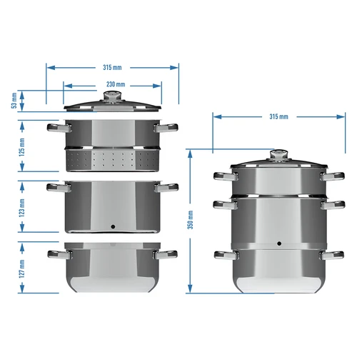 5 L Stainless steel steam juicer with setam cooker - 9 ['Steam juicer', ' steamer', ' stainless steel juicer', ' induction juicer', ' gas cooker', ' 5 L', ' for juice', ' home-made juice']