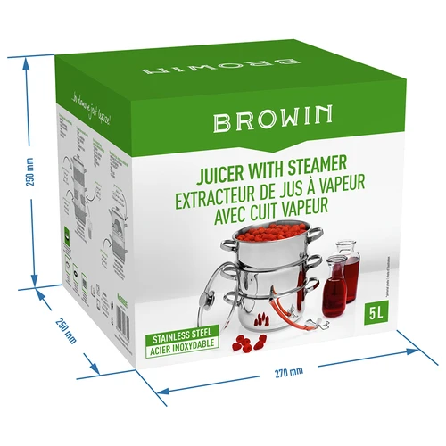 5 L Stainless steel steam juicer with setam cooker - 10 ['Steam juicer', ' steamer', ' stainless steel juicer', ' induction juicer', ' gas cooker', ' 5 L', ' for juice', ' home-made juice']